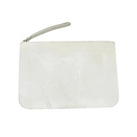 Mansur Gavriel White Leather Clutch Purse - Picture 1 of 7
